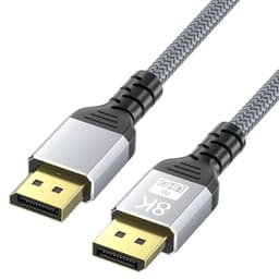 NÖRDIC 50cm DisplayPort til DisplayPort-kabel ver 1.4 UHD i 60Hz 32,4Gbps 8K 10-bit HDR dobbelt-kobber 99,99%