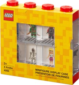 LEGO minifigur visningskabinett (8 rom, rød)