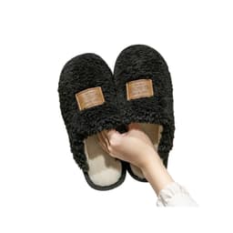 Fleecegulvtøfler, koselige og varme Sort L