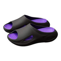 Komfortable svarte og lilla tøfler Lilla 39-40