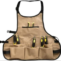 Hageforkle med lommer - Verktøyforkle i lerret Kaki