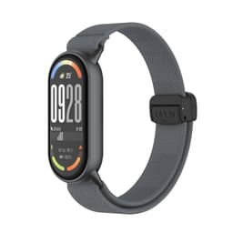 Xiaomi 10/9/8 -sarjan magneettisoljellinen punottu joustava ranneke - Metallipäällä varustettu Vaalean harmaa