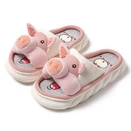 Søte griseslippers for kvinner, sklisikre sommerslippers til innendørs og utendørs bruk