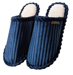 Innendørs bomullstøfler for menn, 2 par Blå 43