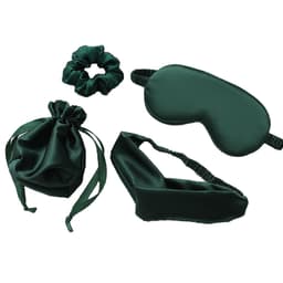 Silkelignende søvnøyemaske 4-delt sett for ultimat komfort gress farge