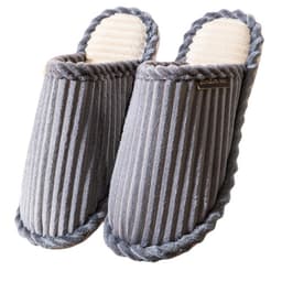 Innendørs bomullstøfler for menn, 2 par Grå 41