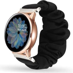 STILIG UTSKIFTINGSREM FOR SAMSUNG/HUAWEI SMARTKLOKKER - SVART SCRUNCHIE-DESIGN 22 mm