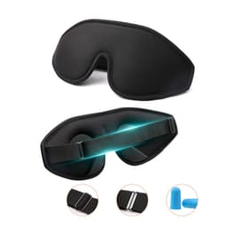 Øyemaske Med Øreplugg 3D Sovemaske For Sleep Nap Reise Skiftarbeid Sort