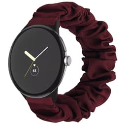 Kompatibel med Google Pixel 2 Smartwatch Scrunchie Urrem - Stilfuld og komfortabel erstatningsrem i stof Rød
