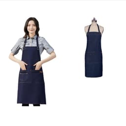 Denim Barista Forkle for Neglsalong og Kaffebutikk Blå