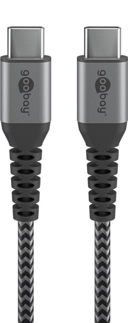 USB-C™ til USB-C™ tekstilkabel med metalstik 1 m