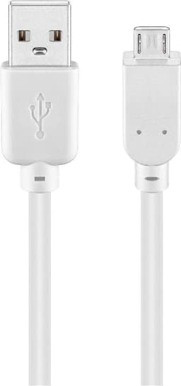 USB-A till Micro-B-kabel, 1,8 m, vit