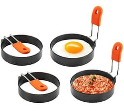 Omelettformer 4-pakning i rustfritt stål / silikon