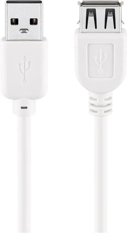 USB-A-förlängningskabel, 1,8 m, vit