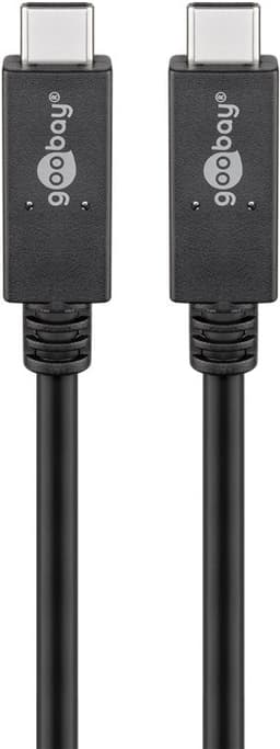 USB-C™-kabel USB 3.2 Gen 2x2, USB-PD, 5A, 0,5 m, sort