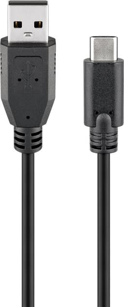 USB 2.0 -kaapeli (USB-C- USB A), musta