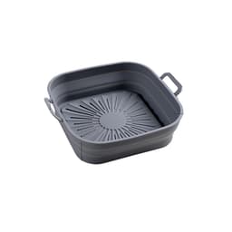 Sammenklappelig firkantet Air Fryer silikoneform 17,5 cm Grå