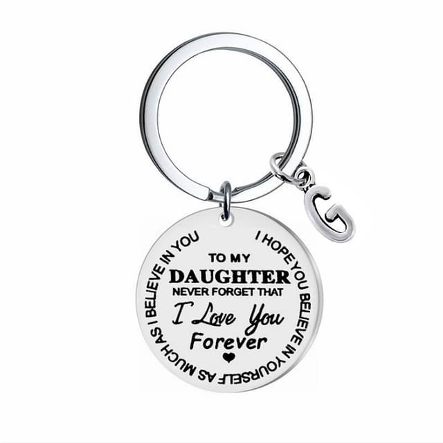 Nyckelring med tag ""To my Daughter"" (Till min dotter) Rostfritt stål
