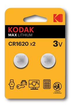 Max lithium CR1620 battery (2 pack)