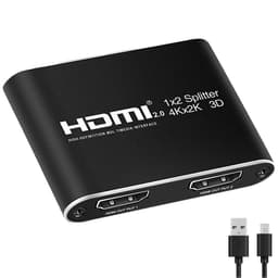 HDMI splitter 1x2 til 2 skærme 3D/4K/1080p
