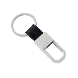 Nøglering med metalkrog/karabinhage Sort