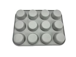 Silikone kageform - 12 kopper muffin forme Grå