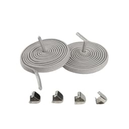 No Tie flade sko snørebånd Elastiske snørebånd med spænde Lysegrå