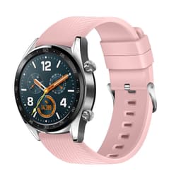Silikone Twill Rem til compatible with Huawei GT4, compatible with Samsung Galaxy Watch 4 og compatible with Garmin - Komfortabel og Stilfuld Lyserød 22 mm