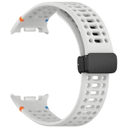 Silikoneurrem med magnetisk lukning og åndehuller til compatible with Samsung Watch 8 og 8 Classic - Komfort og stil Beige