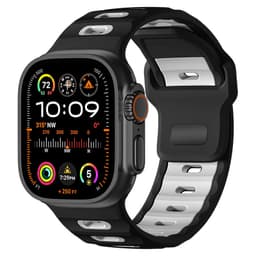 Stilfuld silikone rem til Apple Watch 42/44/45/46/49mm Black&White