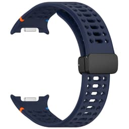 Silikoneurrem med magnetisk lukning og åndehuller til compatible with Samsung Watch 8 og 8 Classic - Komfort og stil Blå