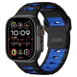 Stilfuld silikone rem til Apple Watch 42/44/45/46/49mm Black+Blue