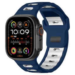 Stilfuld silikone rem til Apple Watch 42/44/45/46/49mm Blue + White