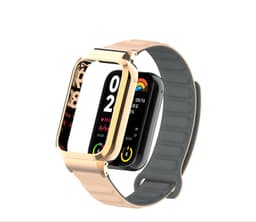 Metalstrop til Xiaomi Mi Band 8 Pro, silikonearmbånd med magnetisk lukning Grå