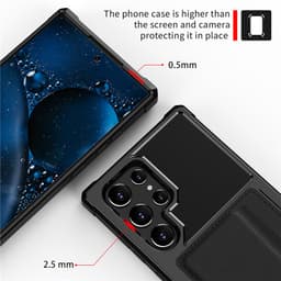 Beskyttende deksel til Samsung-telefon med kortholder - Svart model 1