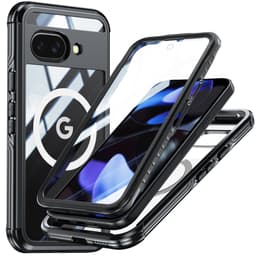 Magnetisk deksel til Google Pixel 9A med 9H herdet glassbakside Blå
