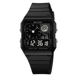 SKMEI Digital Elektronisk Armbandsklocka Klocka Bakgrundsbelysning - Svart+Svart