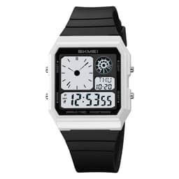 SKMEI Digital Elektronisk Armbandsklocka Klocka Bakgrundsbelysning - Vit+Svart