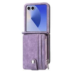 Retro Zipper 2in1 kotelo Samsung Galaxy Z Flip 7 - Misty purple