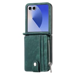 Retro Zipper 2in1 kotelo Samsung Galaxy Z Flip 7 - Forest green