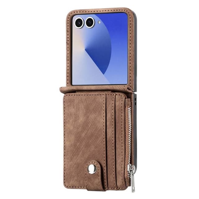 Retro Zipper 2in1 skal Samsung Galaxy Z Flip 7 - Espresso noir