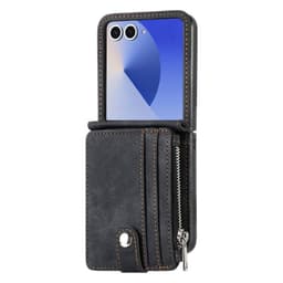 Retro Zipper 2in1 kotelo Samsung Galaxy Z Flip 7 - Onyx black