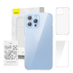 Telefoncover Baseus Crystal Clear til 13 Pro Max (gennemsigtig) + skærmbeskytter i hærdet glas + rengøringssæt
