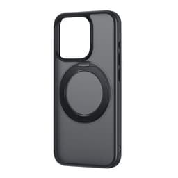 Telefonveske med stativ Baseus SkyRing 360° for iP 15 + herdet glass og rengjøringssett (svart)