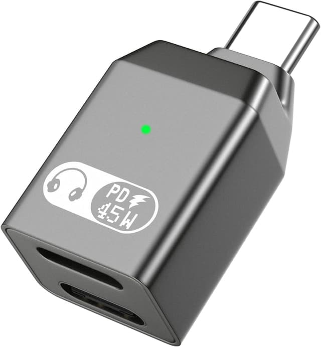 NÖRDIC 2-in-1 USB C to Lightning Audio Adapter for Headphones with 45W Fast Charging