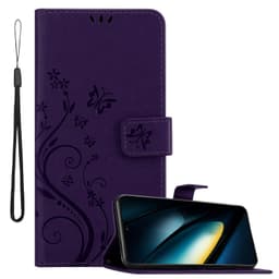 Xiaomi Poco F6 Pro lommebokdeksel Blomster (Lilla)