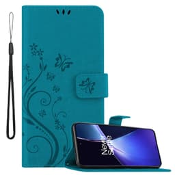 OnePlus CE4 Suojakuori Lompakkokotelo Kukka (Sininen)