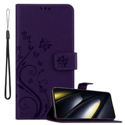 Xiaomi Poco F6 Pungetui Cover Blomster (Lilla)