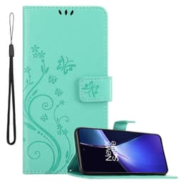 OnePlus CE4 lommebokdeksel Blomster (Turkis)
