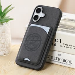 Kortholder Læder Tekstur Mobiltelefon Cover Kompatibelt med Samsung S24 FE - Sort